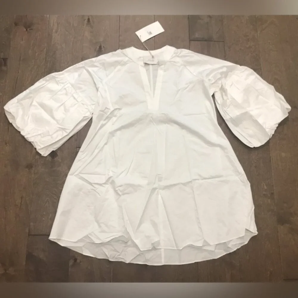 Tuckernuck Kasia Women's Short Sleeve White Santorini Mini Dress, Size XL - Picture 2 of 7